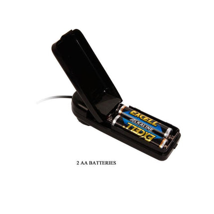 Battery pack for Strap-on with Dildo Purple 15.5 cm showing two AA batteries