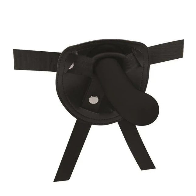 Strap-On with Dildo Raw Recruit Size M Black harness set in sleek black silicone for enhanced intimacy and comfort.