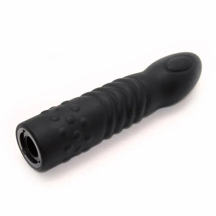 Strap-on with Dildo Silicone 16 cm, black silicone, textured surface, detachable for variety in play and comfort.
