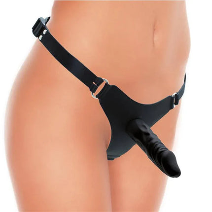 Strap-on with Dildo Silicone featuring detachable screw-on dildo and adjustable harness