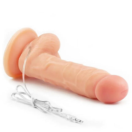 Realistic vibrating dildo for strap-on with remote control, offering lifelike feel and versatile pleasure, with a smooth shaft.