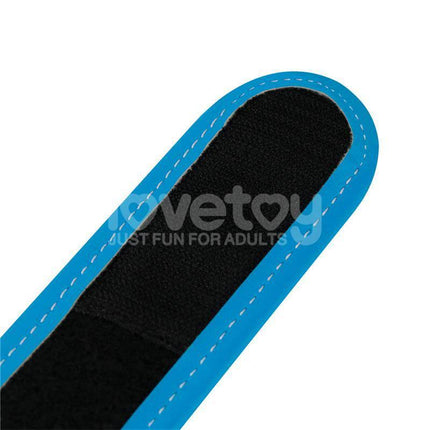 Close-up of Strap On with Vibrating Dildo 8.5 highlighting durable strap design