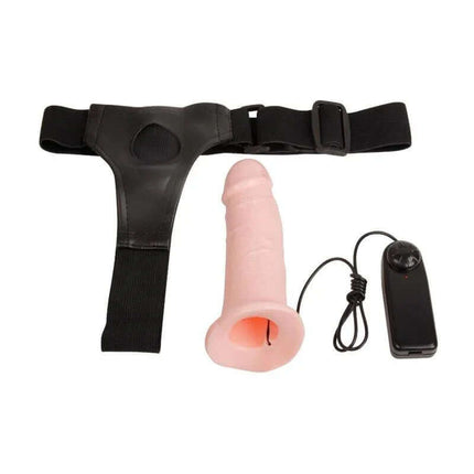 Strap-on with Vibrating Hollow Dildo Mens Pants, lifelike design with remote control for customizable vibration