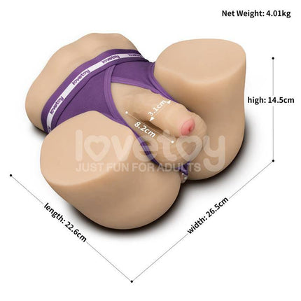 Streetgirls 16 Masturbator with Dildo featuring realistic design and purple boudoir thong, made from body-safe TPE material.