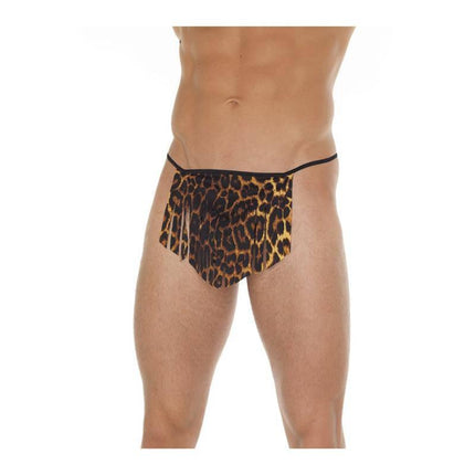String Loincloth Leopard One Size - leopard-print thong with a daring and comfortable fit, perfect for confident wearers.