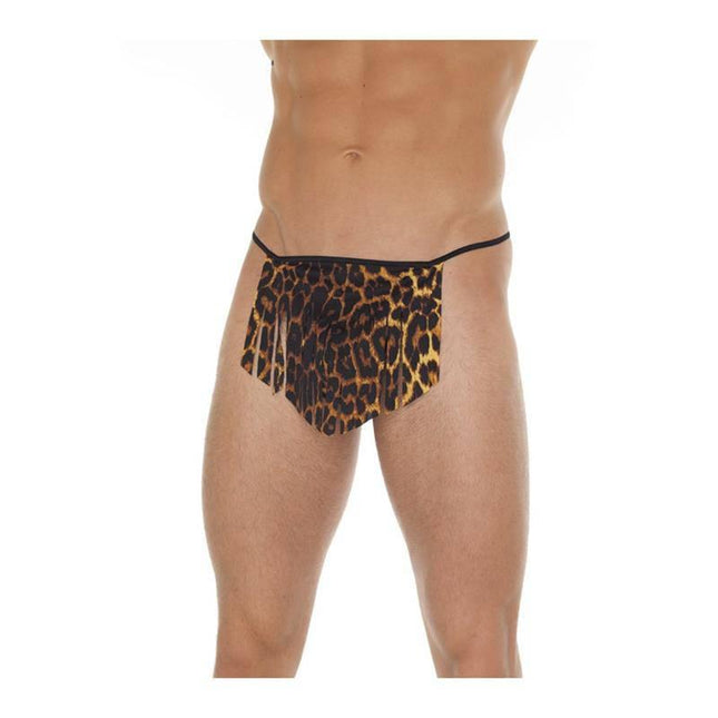 String Loincloth Leopard One Size - leopard-print thong with a daring and comfortable fit, perfect for confident wearers.