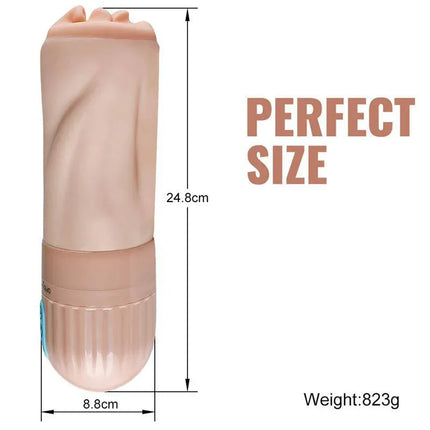 Suctroker V2.0 I Sucking Effect and Vibrating Masturbator with dimensions 24.8cm height and 8.8cm width, perfect size for use.