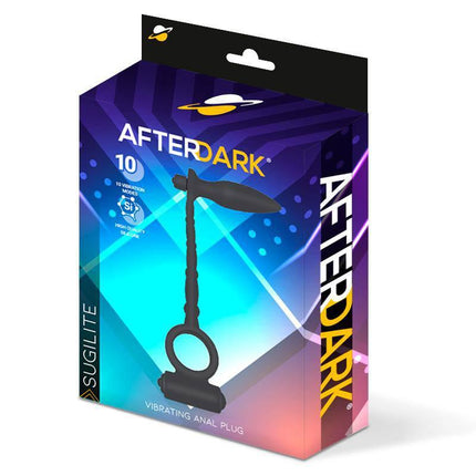 Sugilite Vibrating Anal Plug with Penis Ring with vibration packaging by Afterdark