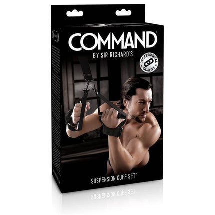 COMMAND Suspension Cuff Set packaging featuring professional quality cuffs. Made for a secure fit with sturdy anchor screw.