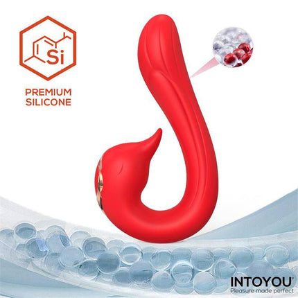 Swana Vibrator Licking Tongue with Angle Adjustable in red silicone by Intoyou