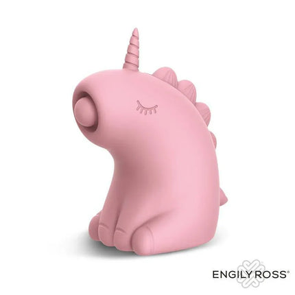 Sweetmoon Massager with Pulse in unicorn shape, soft pink color, featuring rounded tongue and 5 pulsation functions for stimulation.