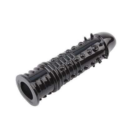 Swirls Sleeve-black penis sleeve for enhanced intimacy and stimulation, made from premium body-safe TPE with textured relief design.