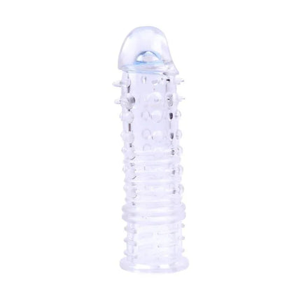 Swirls Sleeve-Clear soft elastic penis sleeve for enhanced sensation and partner pleasure, made from body-safe TPE, phthalate-free.