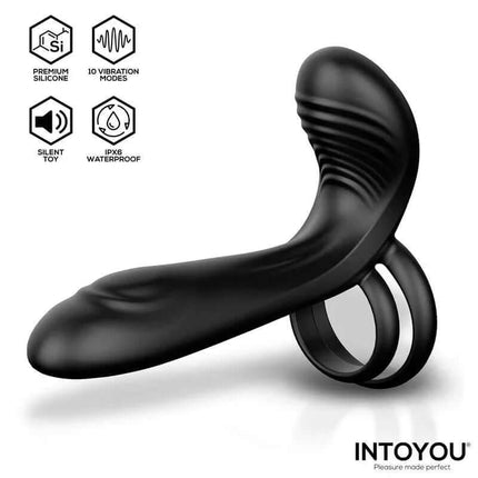 Synkox Girth Gainer Vibrating Double Cockring with ergonomic design, dual-stimulation, premium silicone, and waterproof features