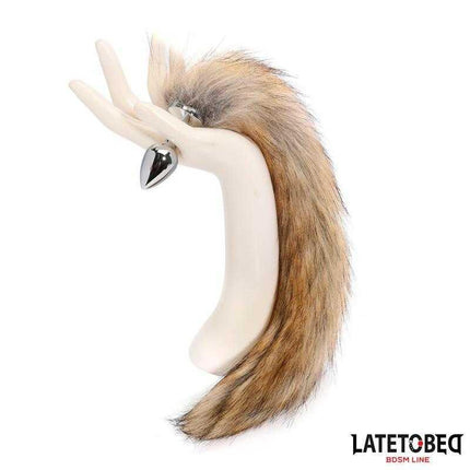 Tail Anal Plug Brown 40 cm with silky brown tail from Latetobed BDSM Line