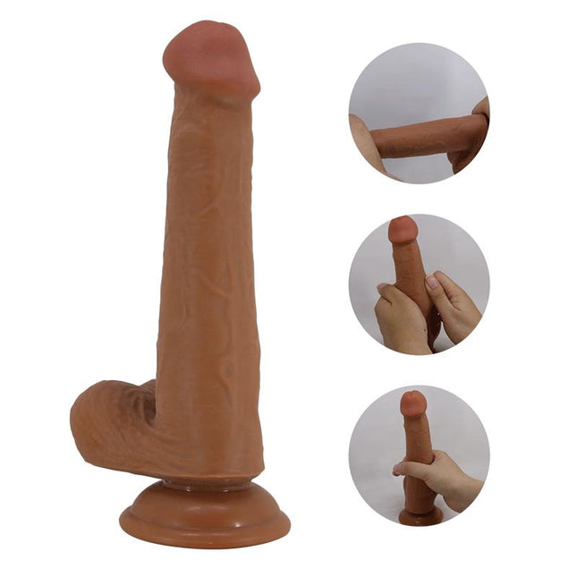 Tallen Dildo wirh Retractil Sliding Skin Tan 22 cm