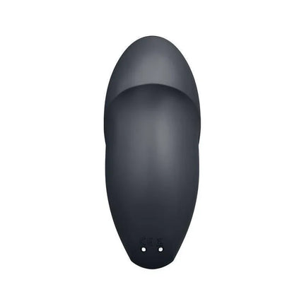 Tap and Climax 1 Vibrator and tapping Black shown in ergonomic design with soft-touch silicone surface for dual-stimulation pleasure