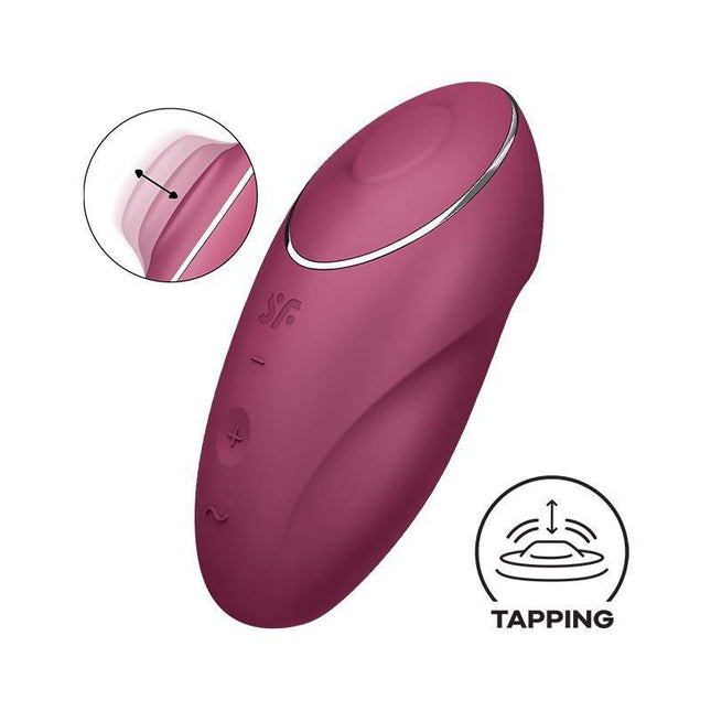 Tap and Climax 1 Vibrator and tapping Red, compact versatile design with tapping function for precise stimulation, ergonomic control