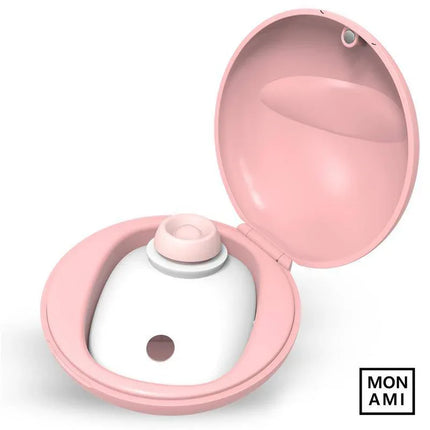 Tapping Stimulator with Magnetic Charging Case in pink open design