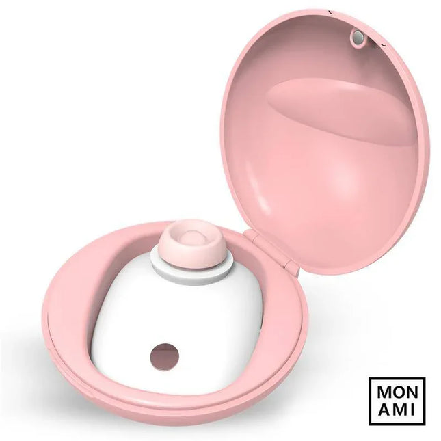 Tapping Stimulator with Magnetic Charging Case in pink open design