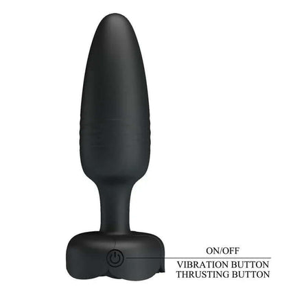 Tarion Butt Plug with Vibration and Thrusting, premium silicone anal plug with dual-action stimulation and mood lighting.