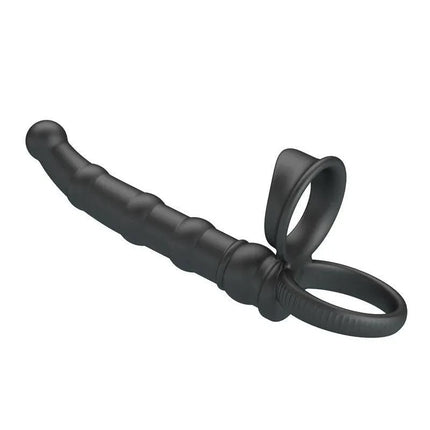 Black Tatum Cock Ring with Vibrating Plug Plug for enhanced pleasure and intimacy