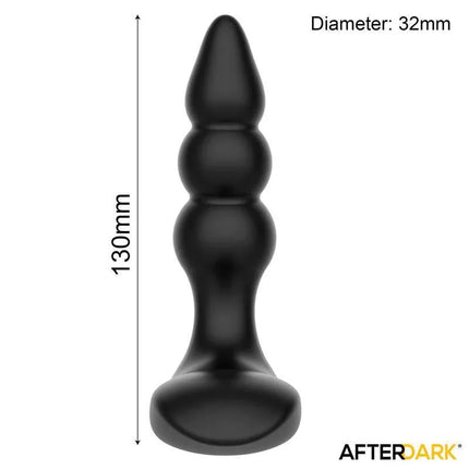 Tayron Vibrating Prostate Massager with Remote Control featuring ergonomic design, black color, 130mm length, and 32mm diameter.