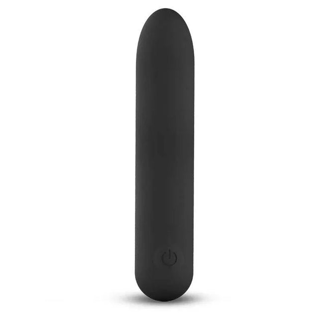 Teken Bendable Vibrating Bullet Liquid Silicone Unibody Magnetic USB in black color, seamless design, showing the smooth texture.
