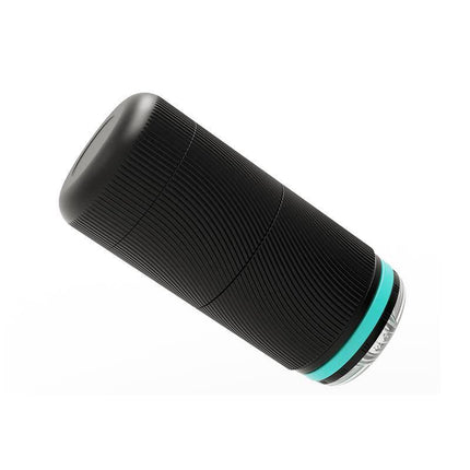 Tempest Manual Male Masturbator in Black with textured sleeve, designed for discreet and pleasurable adult solo play.