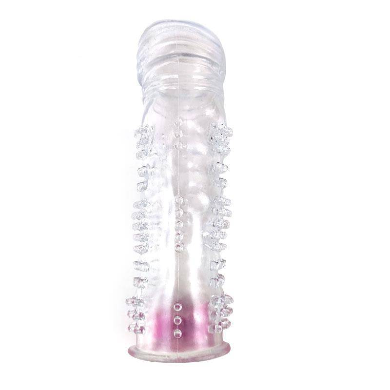 Textured Penis Sleeve with Vibration Clear - secretsextoys.store