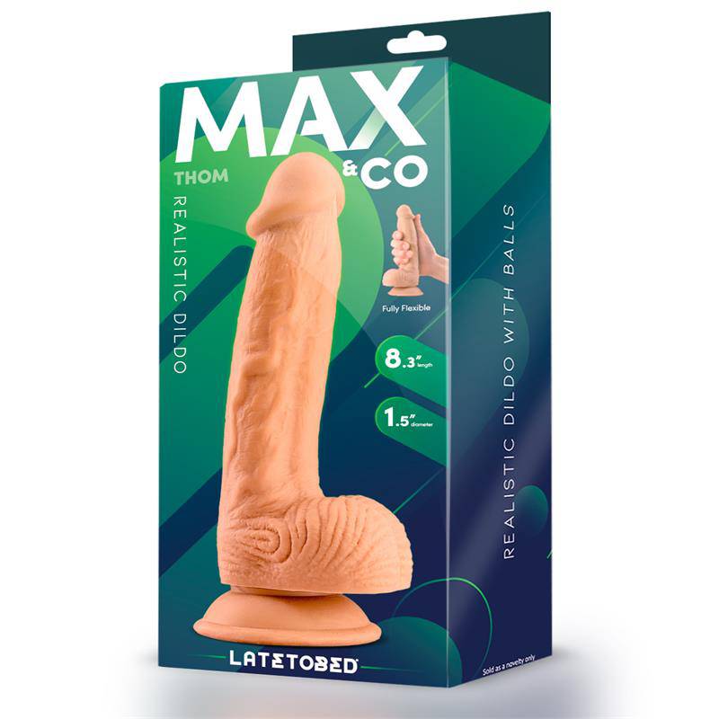Thom Realistic Dildo with Testicles Flesh 8.3 - secretsextoys.store