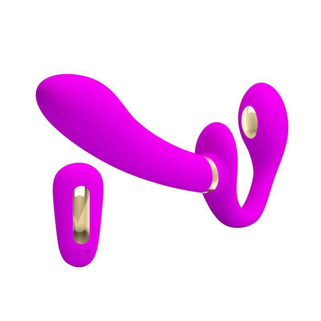 Thunderbird Couples Vibe Strapless with Remote Control in vibrant purple with electro-stimulation and 12 vibration functions
