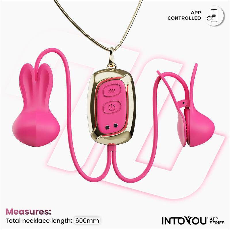 Tickly Nipple Clamps ith Vibration, Remote and Necklace with App - secretsextoys.store