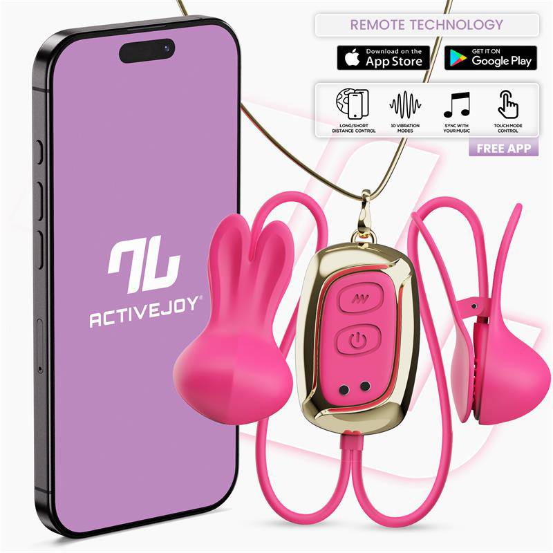Tickly Nipple Clamps ith Vibration, Remote and Necklace with App - secretsextoys.store