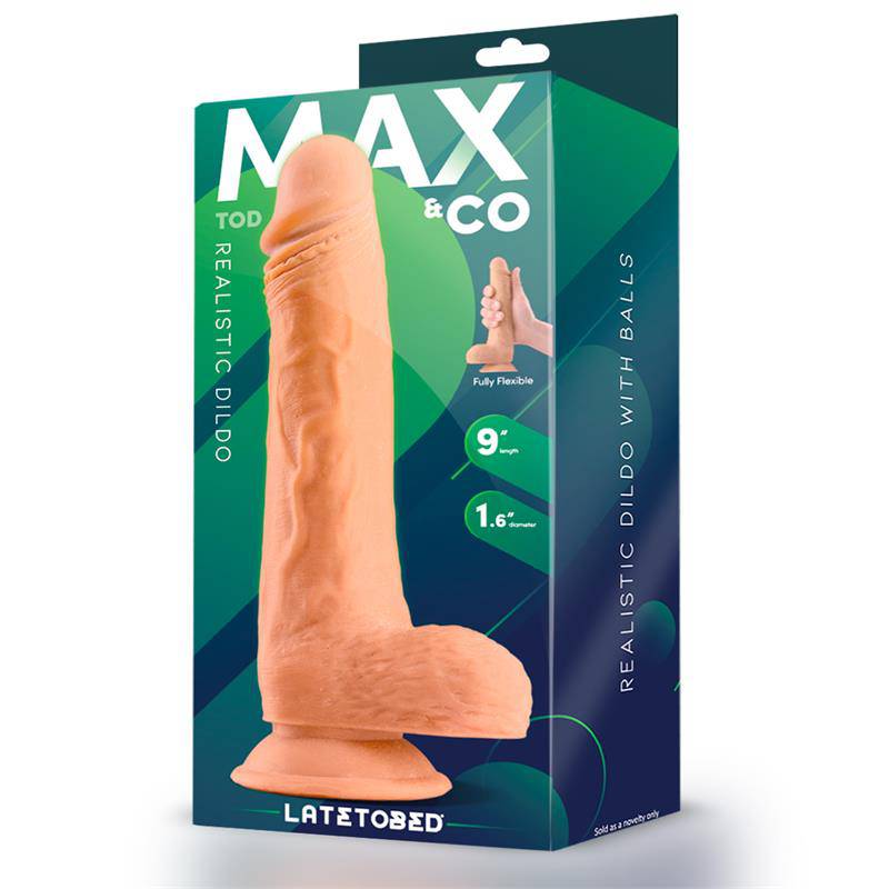 Tod Realistic Dildo with Testicles 9 Flesh - secretsextoys.store