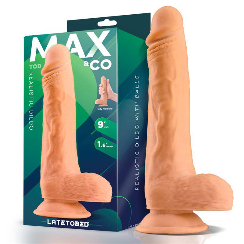 Tod Realistic Dildo with Testicles 9 Flesh - secretsextoys.store