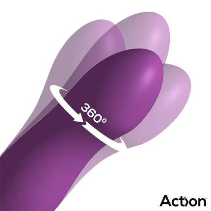 Toka Vibe with Swinging 360º and Stimulating Licking Tongue; triple-motor vibrator from Nanami’s Action lineup, showing 360º movement.