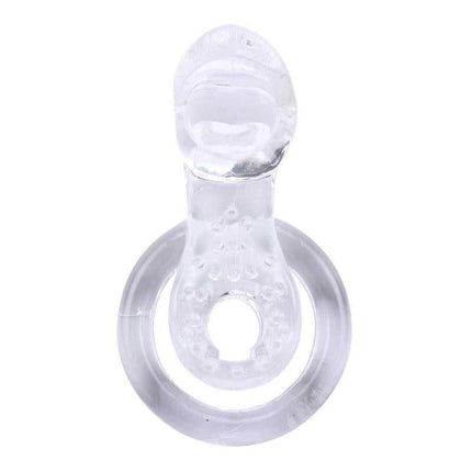 Tongue-Clear Vibrating Ring for Enhanced Pleasure with clear, body-safe TPE design, offering targeted vibrations for heightened intimacy.