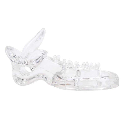 Tongue-Clear Vibrating Ring for Enhanced Pleasure with clear design and body-safe materials