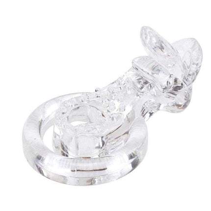 Clear vibrating ring for enhanced pleasure with body-safe TPE, minimalist design