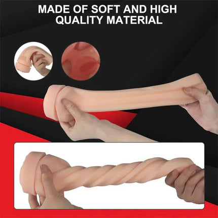 Toni Masturbator with Vibration Vagina showcasing its soft, high-quality material and flexible texture for enhanced pleasure.
