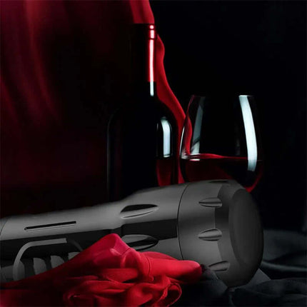 Toni Masturbator with Vibration Vagina, premium male stimulation device with wine and fabric background for sophisticated appeal.