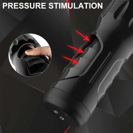 Toni Masturbator with Vibration Vagina showcasing pressure stimulation feature with textured canal and flexible sleeve design.