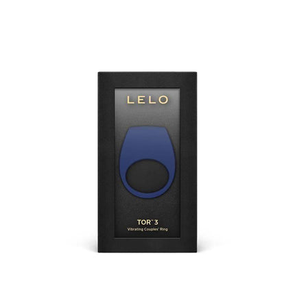 Tor 3 COuple Ring with Lelo APP Base Blue in packaging, premium vibrating ring for couples with Bluetooth connection to the LELO app.