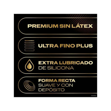 Total Connection Condoms 10 Units - Premium sin látex, ultra fino plus, extra lubricado de silicona, forma recta, suave y con depósito.