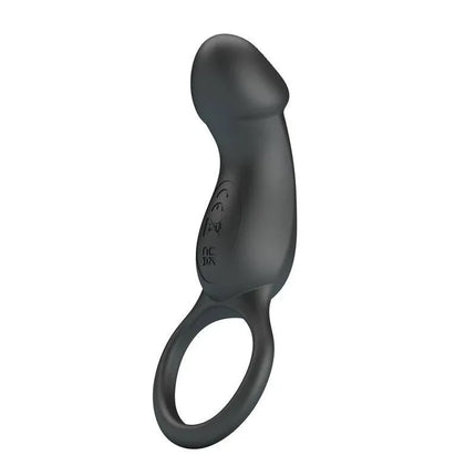 Trae Vibrating Cock Ring USB Black in discreet design with 7 vibration modes for enhanced foreplay and pleasure.