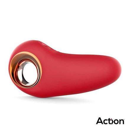 Trazy Stimulator with Pulsation Ergonomic USB in red, featuring a dual-motor design for precise clitoral and versatile stimulation.
