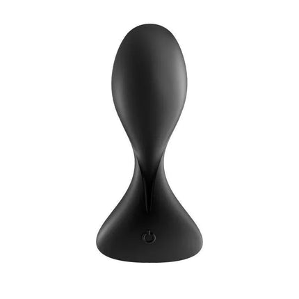 Trendsetter Butt Plug with Vibration and APP Black, a premium anal vibrator with tongue-like shape for precision and comfort.