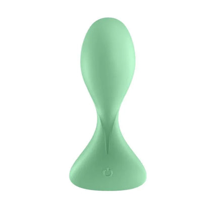 Trendsetter Butt Plug with Vibration and APP Light Green, premium anal vibrator with tongue-like shape for targeted stimulation.