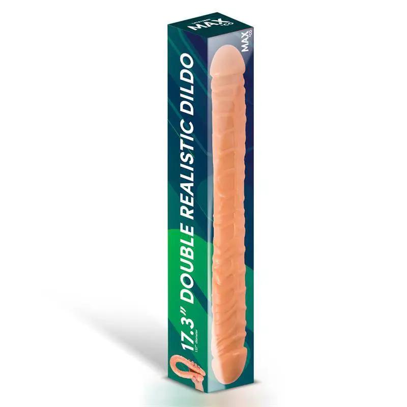 Trent Double Realistic Dildo Flesh 17,3 - 44 cm - secretsextoys.store